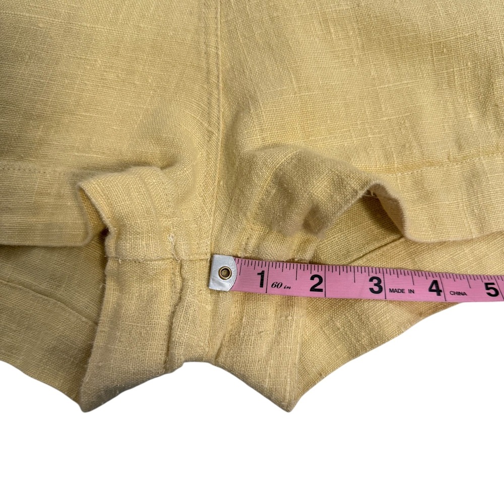 Shelter | Eva Shorts in Butter Yellow 100% Linen Elastic Waist Size XL - Picture 15 of 15